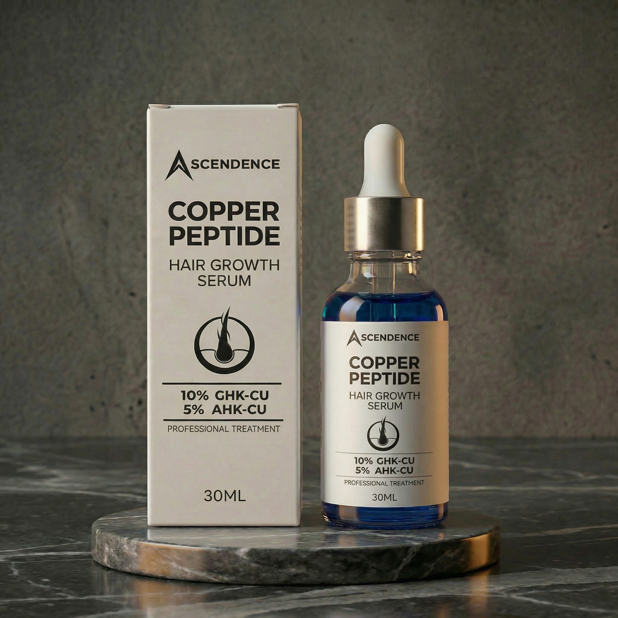 Advanced GHK-CU + AHK-CU - Peptide Hair Growth Serum 30ml Azur Skin Advanced GHK-CU + AHK-CU - Peptide Hair Growth Serum 30ml Azur Skin